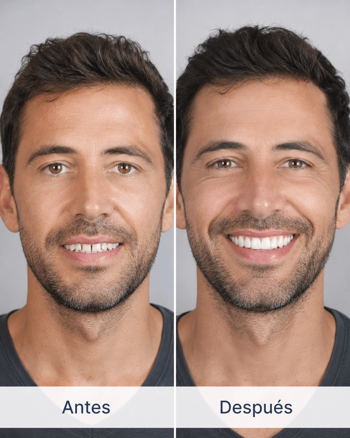 Caso real de ortodoncia invisible en hombre adulto - antes y después
