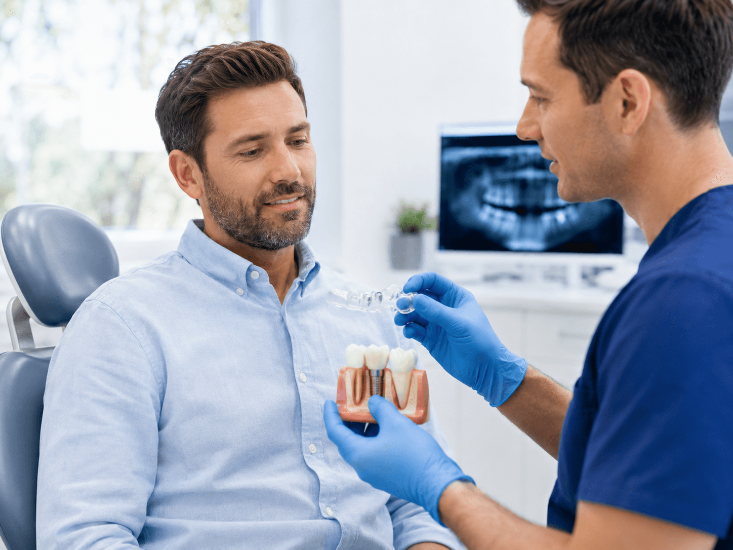 Escáner intraoral generando el modelo 3D dental en tiempo real en ViDental